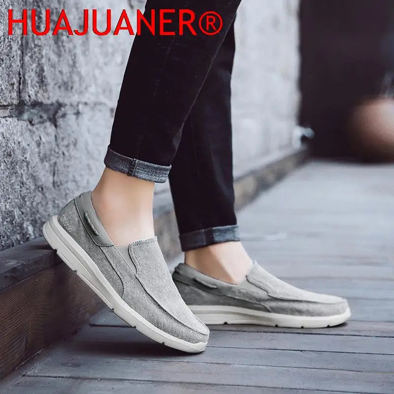 Classic Men Canvas Shoes Men's Mules Shoes Summer Casual Loafers Lightweight Male Footwear Slip on Sneakers Male Big Size 39-47