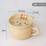 250ML Japanese Shiba Inu Ceramic Coffee Cup Saucer Cartoon Animal Breakfast Milk Cup Embossed Coffee Cup Afternoon Tea Supplies