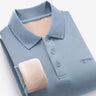 Winter New 100% Cotton Embroidery Plush Thickened Polo Shirt Loose Men's Long Sleeve T-shirt R60/R70