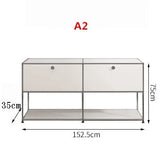 USM Medieval Nightstand Bedroom Modern Minimalist Shelf Module Storage TV Side Cabinet Stainless Steel Frame Bedside Table