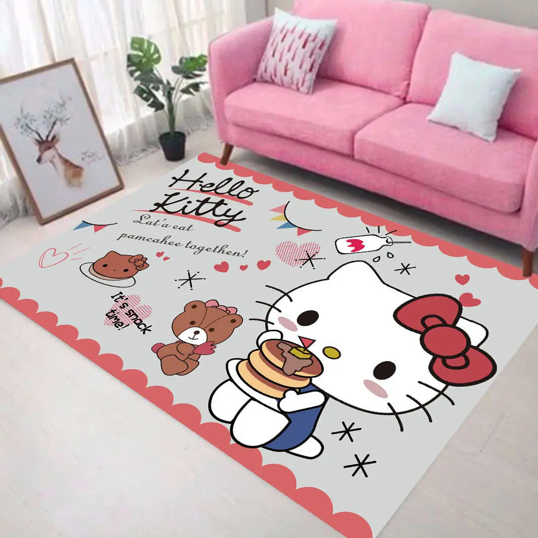 Keeppley Kitty Animation Derivatives Crystal Velvet Mat Home Floor Decoration Living Room Anti-Skid Carpets