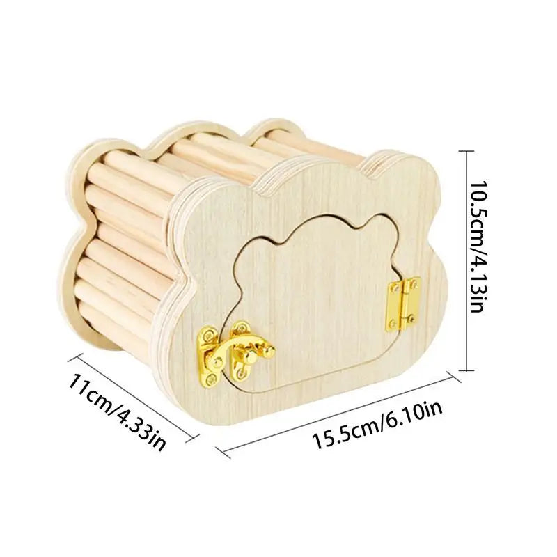 Wooden Hamster Hideout House Cute Cloud Shapes Tiny Hamster Hideout Small Animals Habitat Hut Small Pets Woodland House Habitats