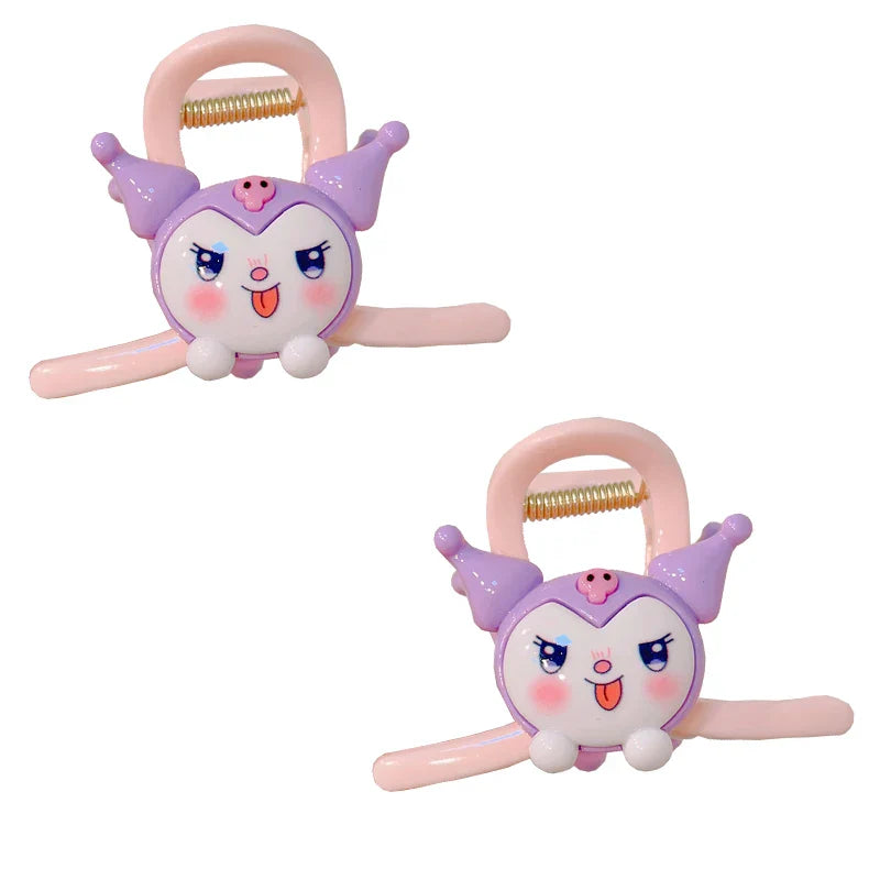 Sanrio Hello Kitty Plush Hairclip Kuromi Hairpins Women Cute Cartoon Hair Claws Girl Kawaii Cinnamoroll Hair Accessory Kids Gift