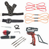 Powerful Hunting Metal Slingshot with Double Spring Design and Fishing Package, Fishing Reel Darts To Enhance Power Outdoor Toy