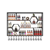 Iron Frame Industrial Bar Cabinet Wall Mount Black Storage Luxury Nordic Modern Lattice Wine Rack Display Szafeczki Furniture