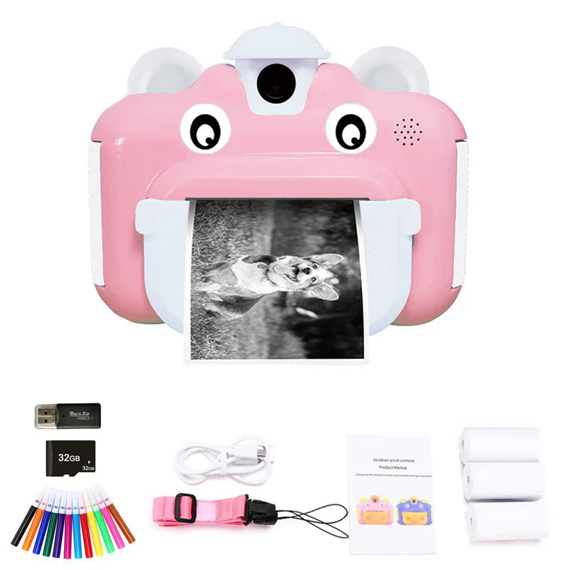 Children's Instant Print Camera With Thermal Printer Kids Digital Photo Camera Girl's Toy Child Camera Video Boy's Birthday Gift