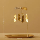 Gold Romantic Rotating Spinning Candle Holder Wedding Party Home Decoration Metal Tealight Candlestick