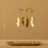 Gold Romantic Rotating Spinning Candle Holder Wedding Party Home Decoration Metal Tealight Candlestick