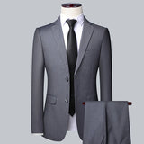 Boutique (Blazer + Trousers) Men's British Style Elegant Fashion High-end Simple Casual Gentleman Best Man Suit Two-piece Suit