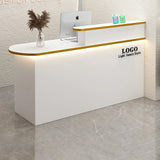 White Stylish Reception Desks Corner Light Bar Office Checkout Reception Desks Beauty Salon Mostrador Commercial Furniture