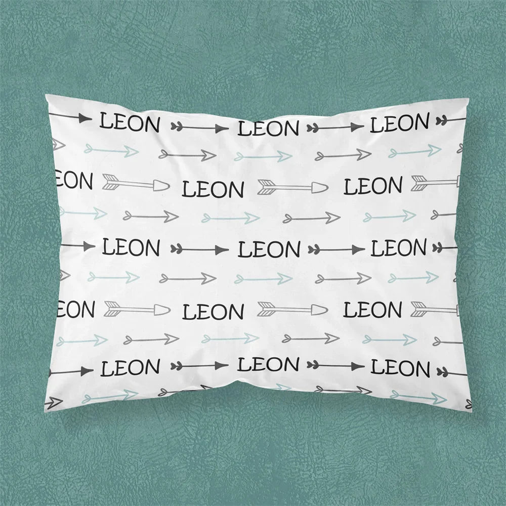 Name Personalized Baby Crib Cushion Cover Cute Bed Pillow Case for New Born Girl Boy Custom DIY Birthday Gift Bed Linen Bedding