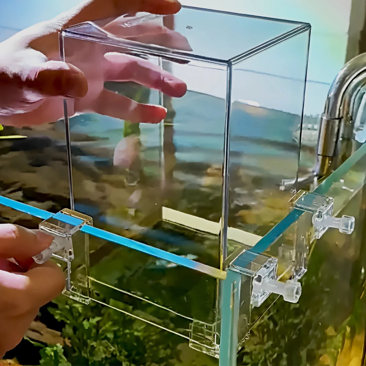 Negative Pressure Fish Tank Suspended Fish Elevator Fish Tank Water Level Maintenance Increase Fish Activity Area Aquarium Decor