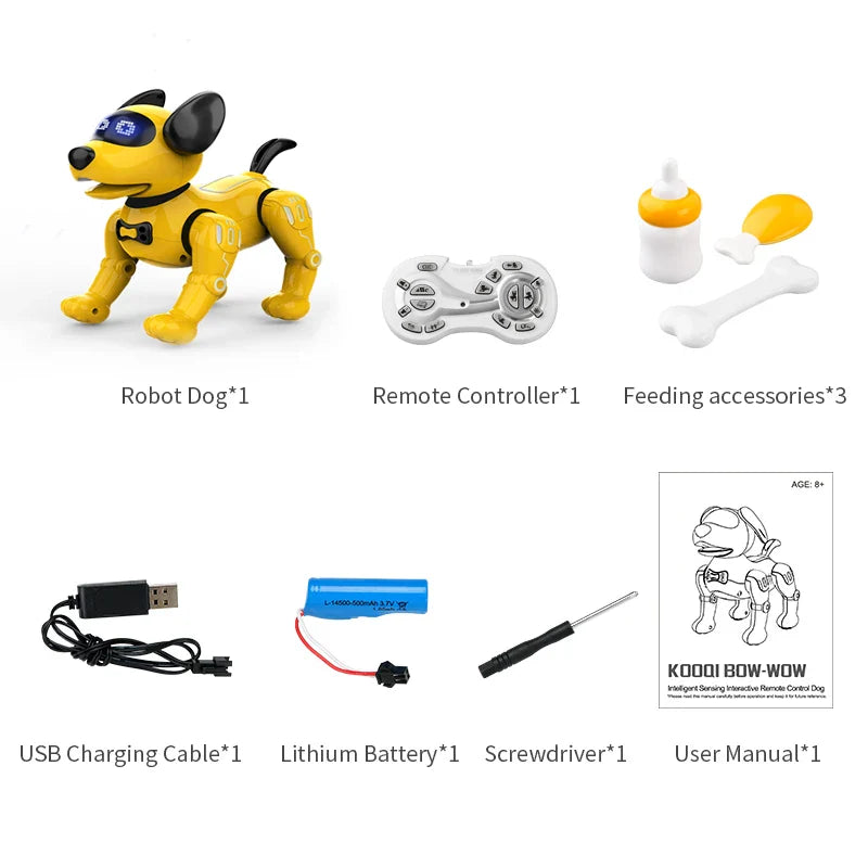 Funny RC Robot Electronic Dog Stunt Dog Voice Command Programmable Touch-sense Music Song Robot Dog Toys for Girls Children's