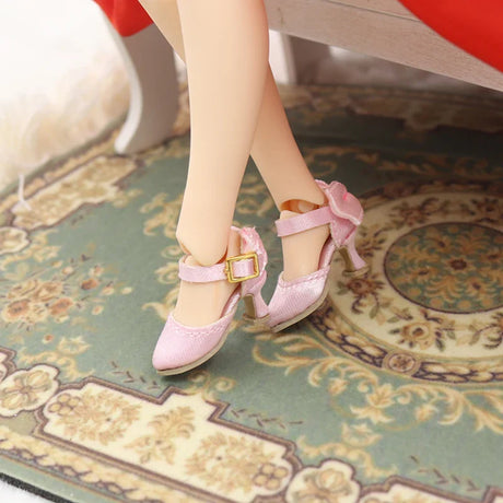 2.3cm*1cm Doll Shoes Ob24 22 Doll Noble Bow High Heels With Button For Blythes Licca Azones Ob24 Ob22 Fr Doll Body