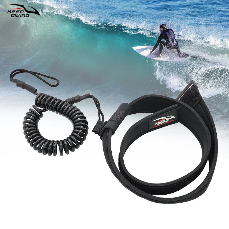 6MM Surf Safety Waist Rope Stand Up Paddles Surfing Ropes Safety Board Leash TPU Anti-lost Spiral Lanyard Surfing Accessories