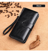 2024 Classic 100% Genuine Leather Fashion Women's Wallet Female Clutch Purse Long Wallet Women's Purses Money Bag Coin Purse