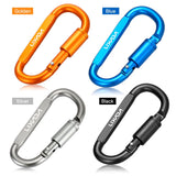 Lixada 9 Pack Aluminum Alloy D-ring Locking Carabiner Clip Set Screw Lock Hanging Hook Buckle Keychain Outdoor Multi Tools