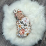 3pc/set Baby Swaddle Wrap New Born Receiving Blanket for Newborn Babies Accessories Soft Floral Headband Hat Bedding Baby Items