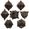 7pcs Solid Metal Dice Beautiful and Finely Crafted Number Dice Set for Dnd TRPG RPG Cthulhu Dice Running Team Desktop Decoration