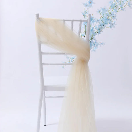 20pc/lot Tulle Sheer Organza Sashes For Wedding Banquet Party Arch Decoration DIY Chair Sashes Knots Background Veil Romantic