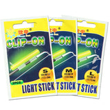 100pcs SS/S/M/L/XL/XXL Fluorescent Light stick 2 in 1 Snap Clip On Fishing Rod Tip Glow Stick Night Fishing Tackle 00074