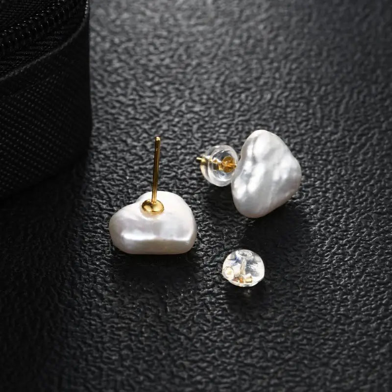 Baroque Natural Freshwater Pearls Square Shape and Multiple Styles Stud Earrings 925 Sterling Silver Fashion Jewelry for Women