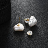 Baroque Natural Freshwater Pearls Square Shape and Multiple Styles Stud Earrings 925 Sterling Silver Fashion Jewelry for Women