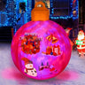 Christmas Inflatable Balls Decorations Blow Ups Christmas Ornament Blue Ball with Santa Gift Designed Pattern Indoor Outdoor Toy