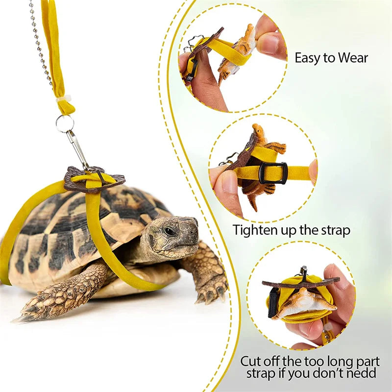 Dragon Lizard Leash Harness Turtle Leash Tortoise Harness Strap for Bearded Dragon Lizard Reptile Turtle Lizard Pet Chest Collar