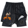 New Print Anime Shorts Men Women 2 in 1 Quick Dry Mesh Gym Shorts to Fitness Running Summer Black Performance Scanties