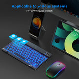 EMTRA Backlit Backlight Bluetooth Keyboard Mouse For IOS Android Windows For iPad Portuguese keyboard Spanish keyboard and Mouse