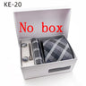 Luxury Tie Set Gift Box For Men Wedding Jacquard Necktie Square Clip Cufflinks Handkerchief Brezo Pour Teal Tie