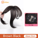 MEIFAN Middle Part Fake Bangs Fringe Synthetic Topper Hairpiece Clip-In Bang Extension Natural Invisible Clourse Hairpiece Women