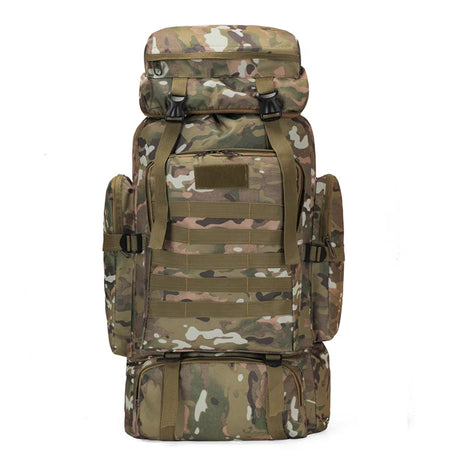 80L Waterproof Camouflage Tactical Backpack Large Capacity Men's Army Backpacks Camping Backpack Outdoor Mountaineering Bag