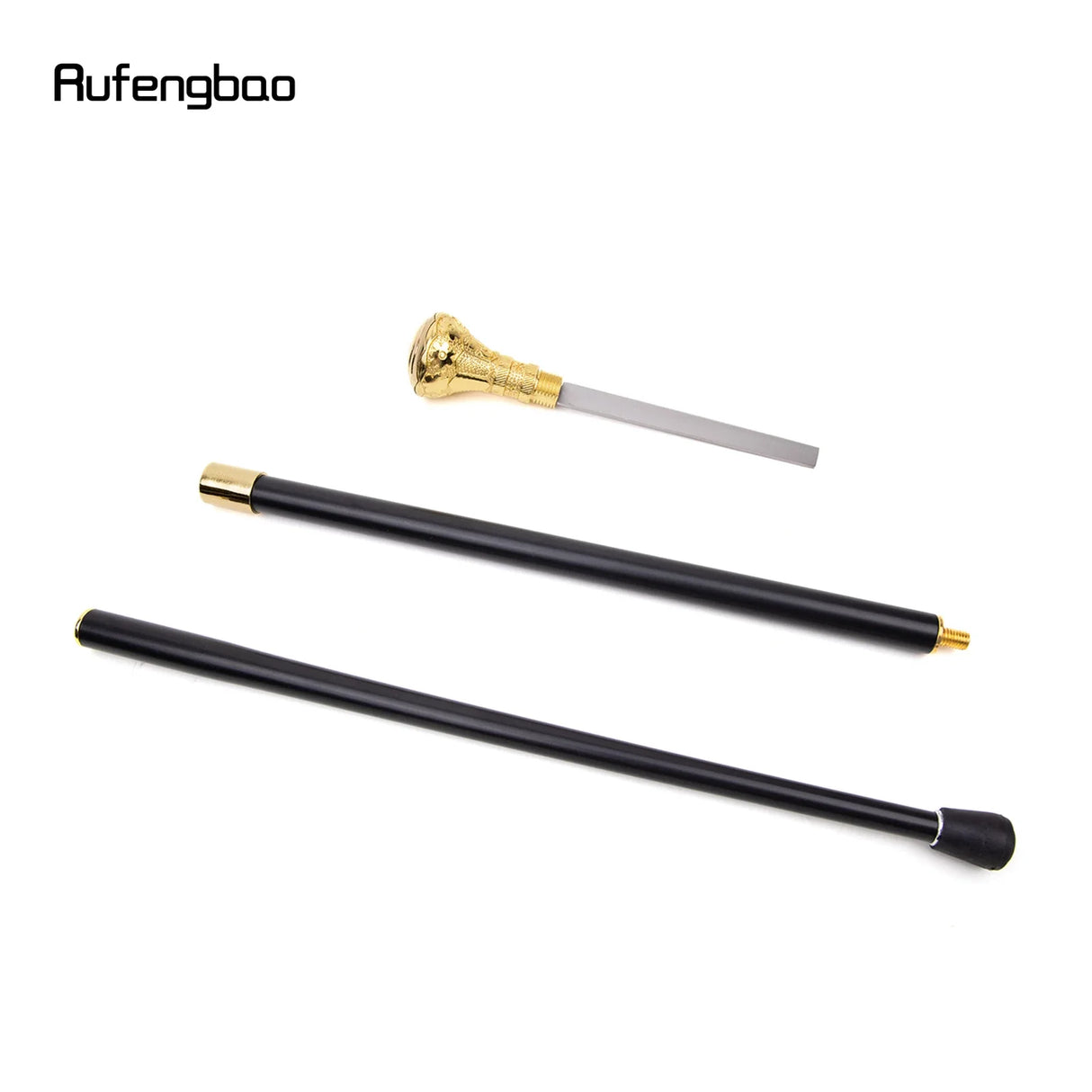 Golden Luxury Octagon Handle Walking Stick with Hidden Plate Self Defense Fashion Cane Plate Cosplay Crosier Stick 93cm