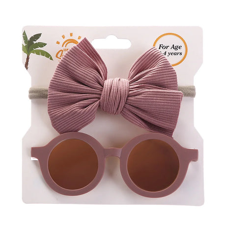 2Pcs/Set Baby Round Sunglasses Children Vintage Sun glasses UV400 Protection Classic Kids Shade Eyewear Summer Hair Accessories