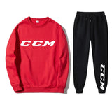 Men's Tracksuit Set Hoodie + Pants Spring Autumn Winter Fleece Warm Sportwear CCM Streetwear Suit Men Clothing