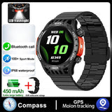 2024 New Smart Watch Men Outdoor Military Sports Fitness IP68 Waterproof Watch Bluetooth Call Heart Rate Detection Smart Watch