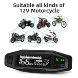 Newest Universal 12000 RPM Motorcycle Speedometer Oil Gauge Tachometer Digital Meters Instrument Cluster Turn Signal Light