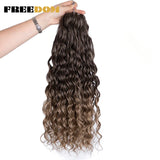 FREEDOM Synthetic Deep Wavy Twist Crochet Hair Afro Curly Hair Crochet Braids Hair Extensions For Women High Temperature Fiber