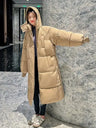 Winter Women Parka 2023 New Long Straight Down Cotton Coat Hooded Korean Loose Puffer Jacket Fashion Female Warm Parkas Outwear