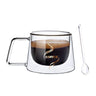 2023 New Simplicity Glass Cup Coffee Drinkware Insulation Double Wall Glass Cup Spoon Gifts Hot  European Style Transparent Mugs