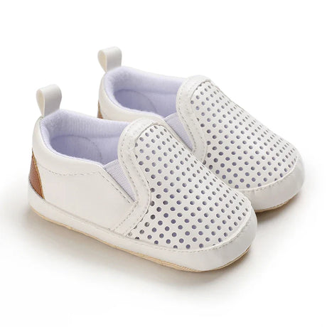 Newborn Baby Shoes Boy Girl Classical Sport Soft Sole PU Leather Multi-Color First Walker Casual Sneakers White Baptism Shoes