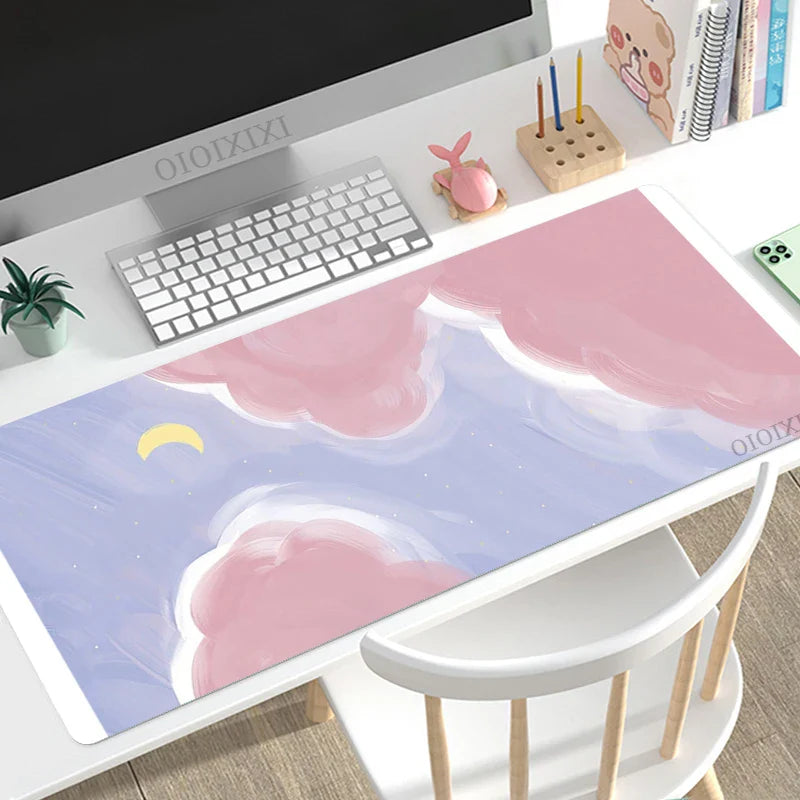 Mouse Pad Gamer Cute Aesthetic Kawaii Oil Painting XL Mousepad XXL Mechanical Keyboard Pad Office Office Accessories Mice Pad