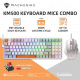 Machenike KM500 Mechanical Keyboard Gaming Mouse Combo Wired Hot Swappable LED Backlit Gaming Keyboard 3200DPI Mouse For Gamer