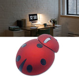 Mini Animal Shape Wireless Mouse with USB Receiver 2.4GHz Cartoon Ladybug Mouse for Most Systems Desktop Laptop Accessories