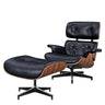 US Inventory Modern Living Room Lounge Chairs Arm Chair with Ottoman Stool Genuine Leather