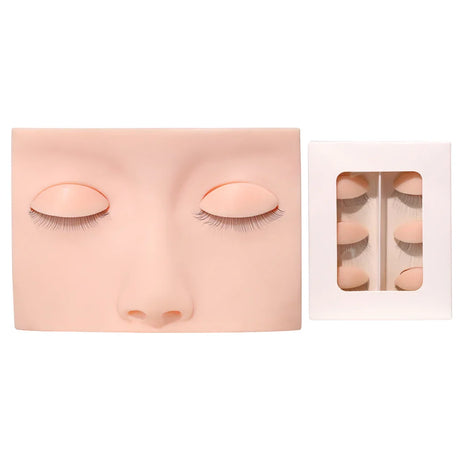 Training False Eyelash Practice Lash Silicone Mannequin Model Head for Beginner Training Set Practicing Eyelash Extension Tools