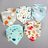 5Pcs/Set Baby Bibs Triangle Double Cotton Bandana Bibs Baby Boys Girls Babador Feeding Smock Infant Burp Cloth Baby Saliva Towel