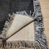 Casual Green Letter Tassels Knitted Portable Outdoor Camping Picnic Mat Vintage Throw Blankets for Bed Nap Blanket Sofa Cover